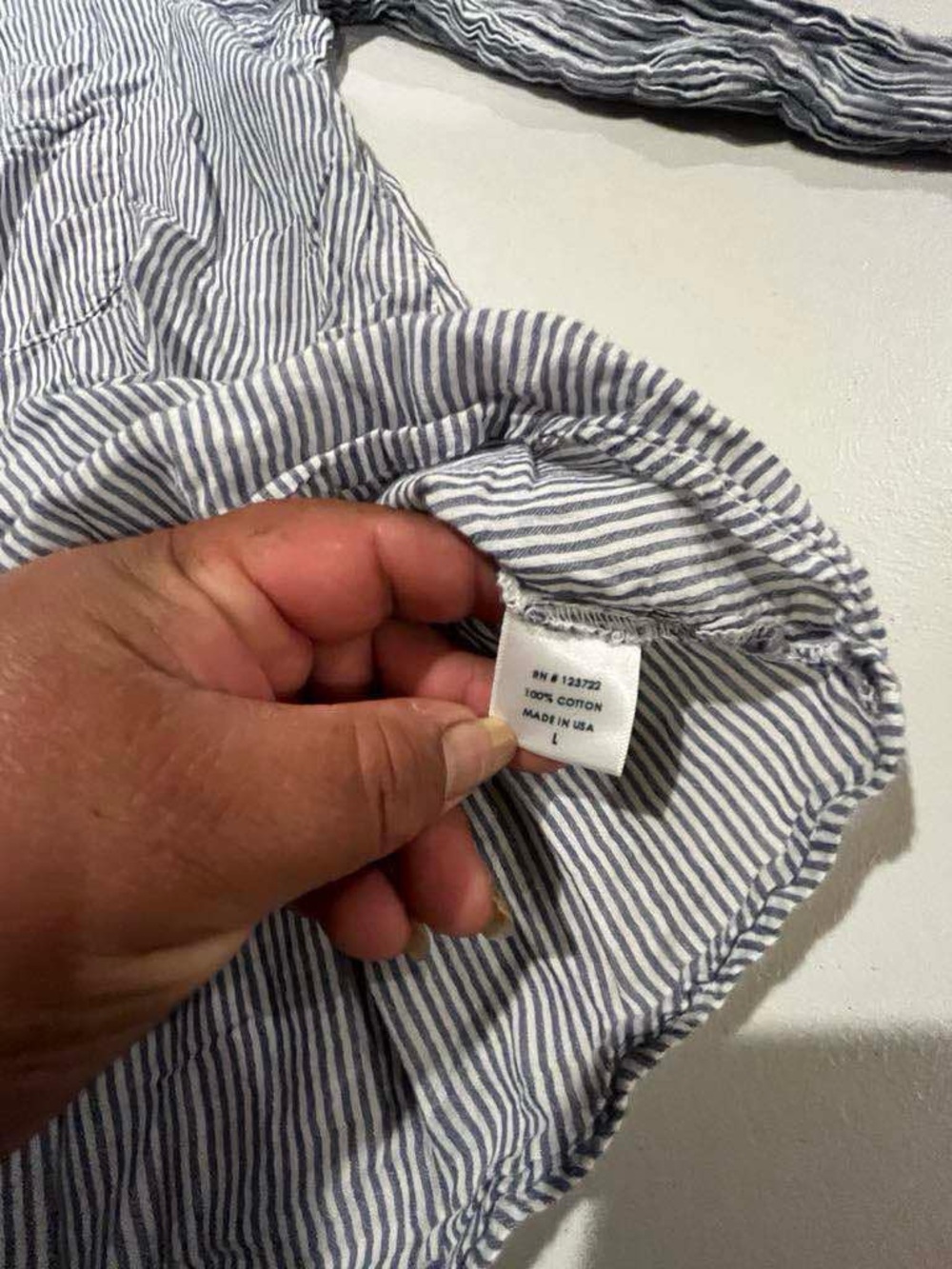 XiRENA Light Blue & White Striped Casual Button-Down Shirt Size Large - Picture 6 of 12